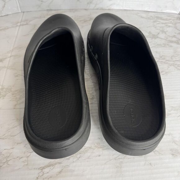 OOFOS Shoes Mens Black Recovery Clogs Slip On Foam Comfort Arch Support Cushion - Picture 7 of 9